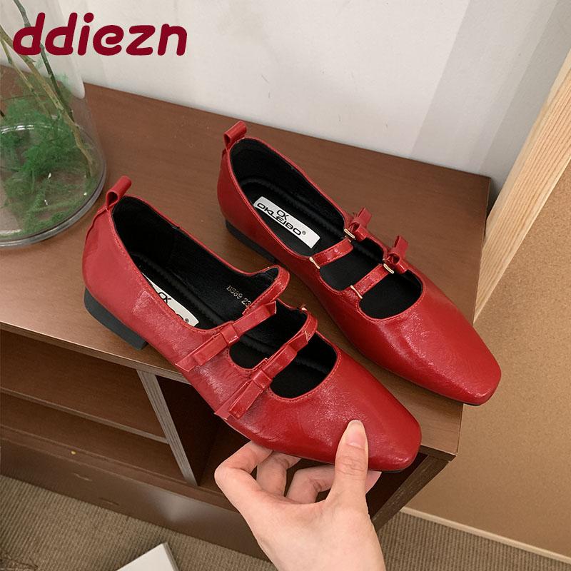 Fashion Fashion Butterfly-Knot  Women Mary Janes Flats Shoes Soft Luxury Casual Female Shallow Footwear Ladies Flats Slip On Shoes