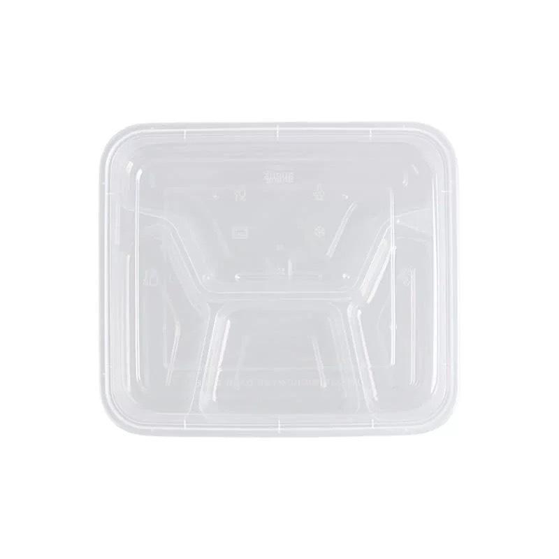 Einweg-Lebensmittelbehälter mit 4 Fächern Takeaway-Mittagessenbox Bento Meal Prep Behälter Lebensmittelqualität