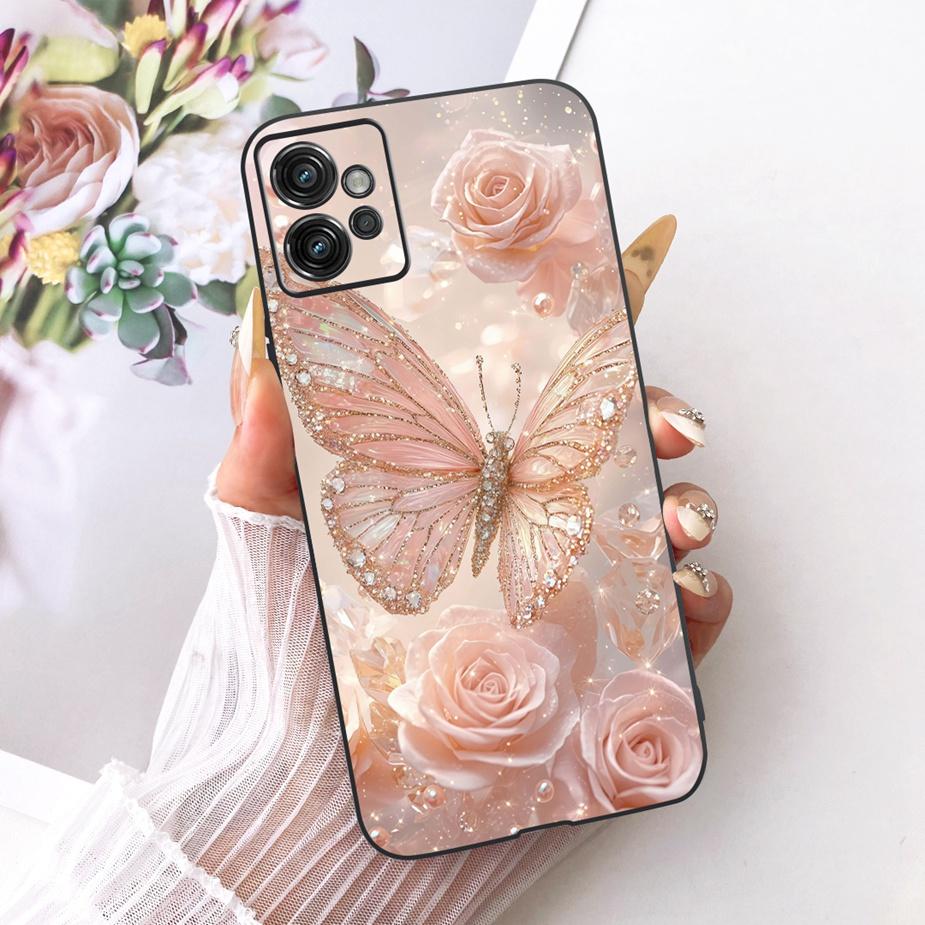 For Motorola Moto G32 Case XT2235-2 XT2235-3 New Flowers Butterfly Painted Cover Soft TPU Phone Case For Moto G32 MotoG32 Fundas