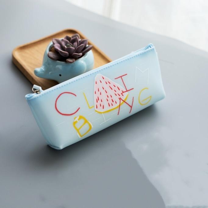 PVC jelly glue cute pencil bag Simple small large capacity stationery bag student school supplies storage bag pen case gifts