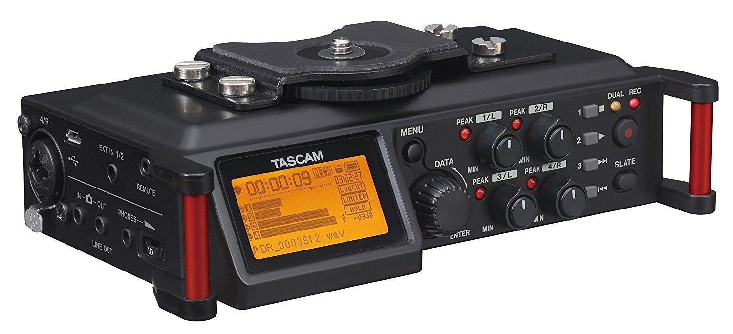

TASCAM DR-70D Linear PCM RecorderMixer for DSLR 4-track Stereo Built-in Microphone for Digital SLR Camera Mirrorless Video Shooting Youtube Vlog