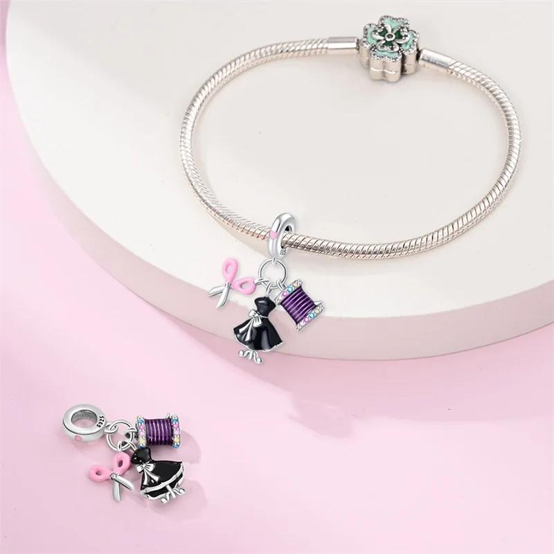 Anniversary Copper Color Breakfast Alarm Clock Beads Exquisite Daily Charms Pendants Fit Original Bracelets Diy Jewelry