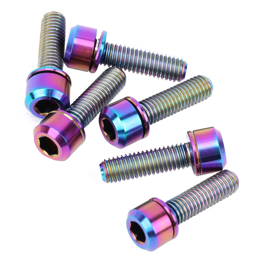 6 Stück tragbar für M5x18 Titanlegierung Mountainbike Rennrad Vorbau-Schraube Hohe Festigkeit bunt
