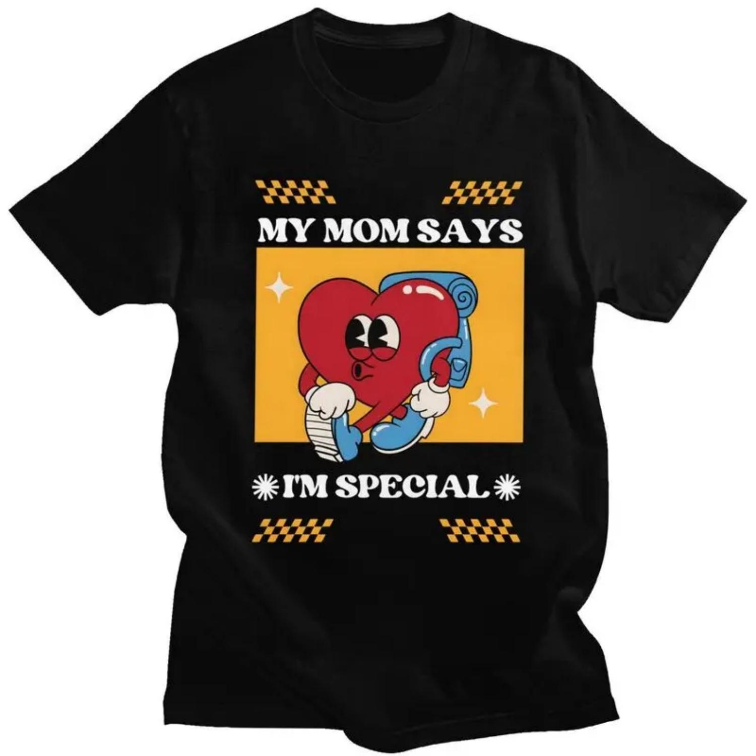 

Custom Fashion My Mom Says I m Special T Shirt Men Short-Sleeve T-shirt Casual Tee Pure Cotton Oversized Tshirt Gift S разноцветный