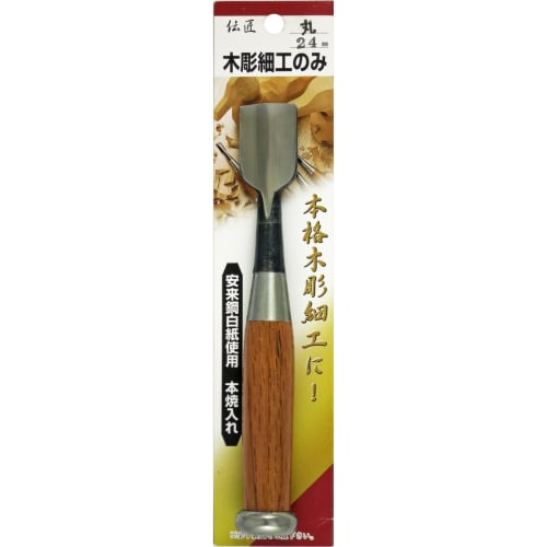 Densho Wood Carving Chisel, Round, 24mm