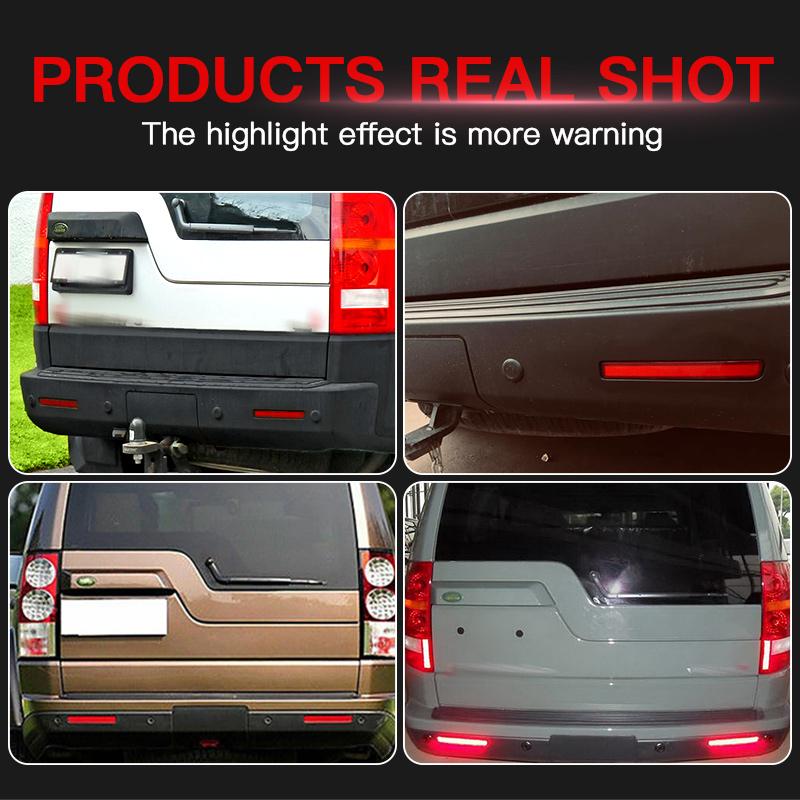 2PCS Smoked/Red Lens Red LED Car Rear Bumper Reflector Tail Brake Lights Rear Fog Lights For Land Rover Discovery 3 LR3 4 LR4