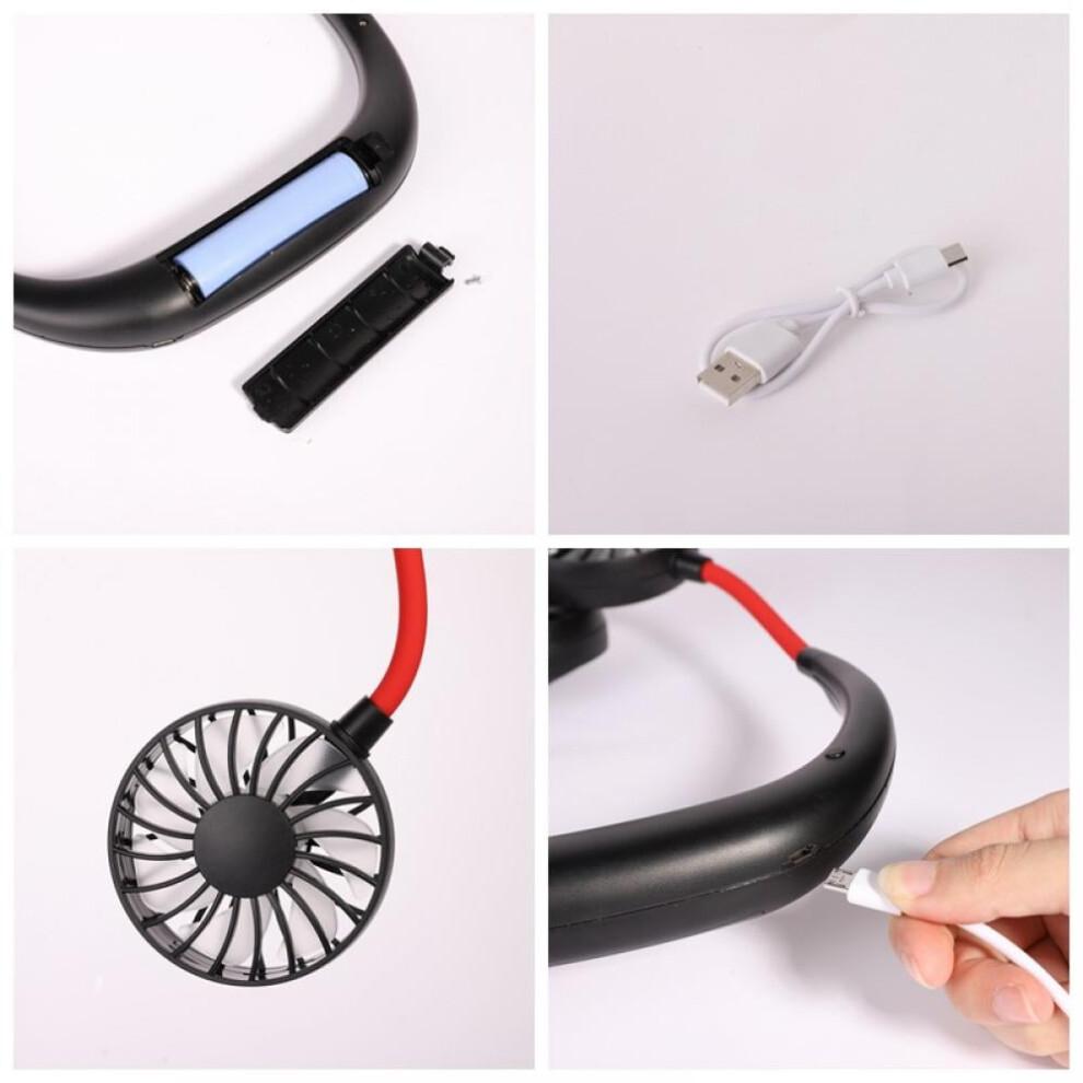 Feiona Hands-free Neck Fan, Hands-free Personal Fan, Earphone Design Wearable Portable USB Rechargeable Neck Fan