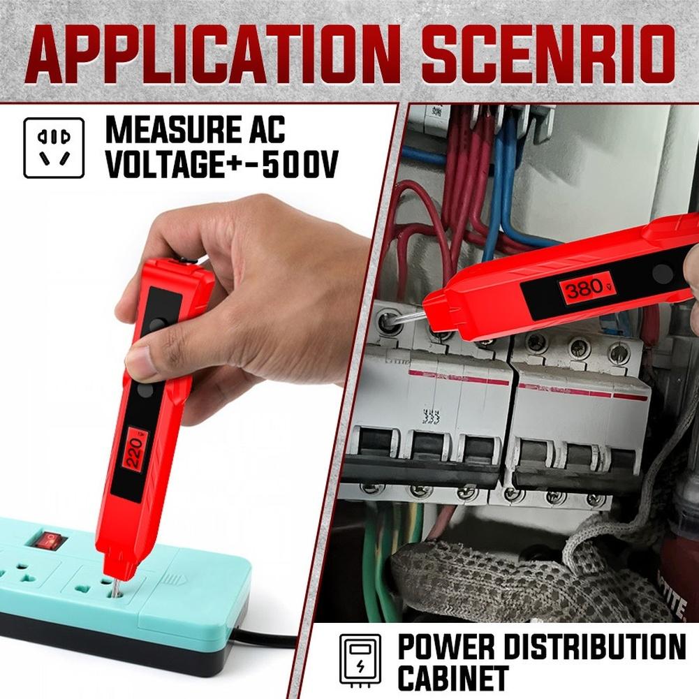 Professional HR50 Rechargeable Voltage Tester with Audible Visual Alarm Dual Contact Non Contact Modes and LCD Display