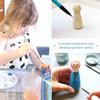 20pcs Wooden Peg Dolls Hand Painting Set DIY Crafts Toy Home Decor Art Gift