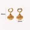 Summer Gold Stainless Steel Shell Starfish Crab Drop Earrings For Women Beach Ocean Hoop Drop Stud
