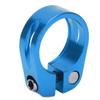 28.6mm Bike Seat Post Clamp Aluminum Alloy Locking Seat Tube Holder Clip for Mountain BicycleBlue