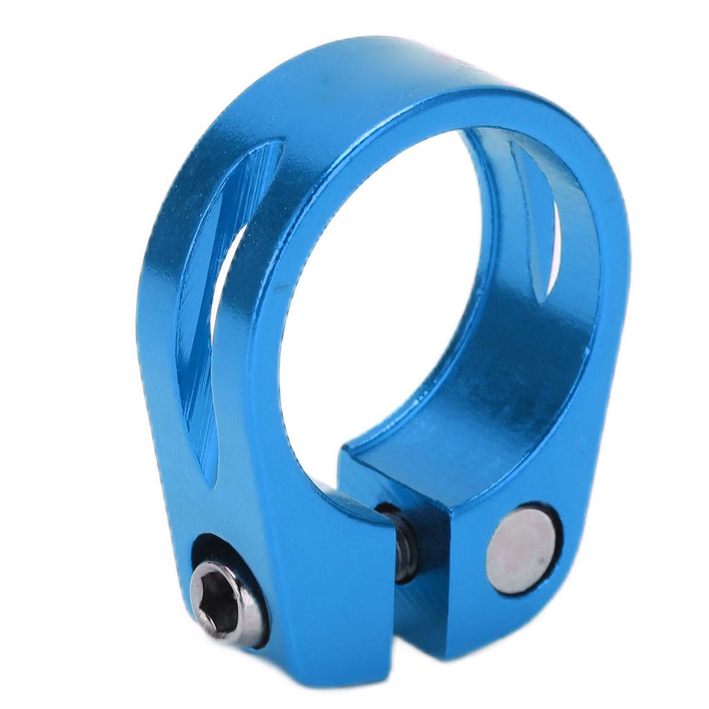 28.6mm Bike Seat Post Clamp Aluminum Alloy Locking Seat Tube Holder Clip for Mountain BicycleBlue