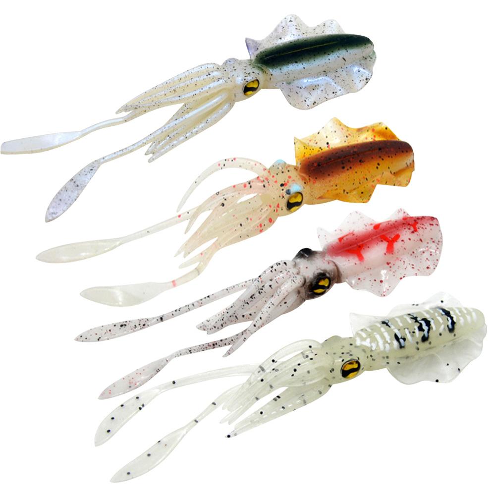 Artificial Floating Octopus Bait 15.5cm Glowing Soft Octopus Bait 3D Eyes Snapper Fishing Soft Lures Outdoor Fishing Accessories