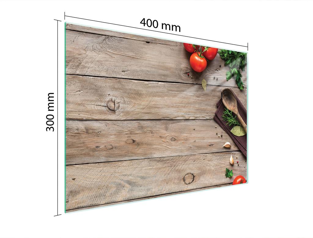 SZKLANA DESKA DO KROJENIA 40x30 DREWNO