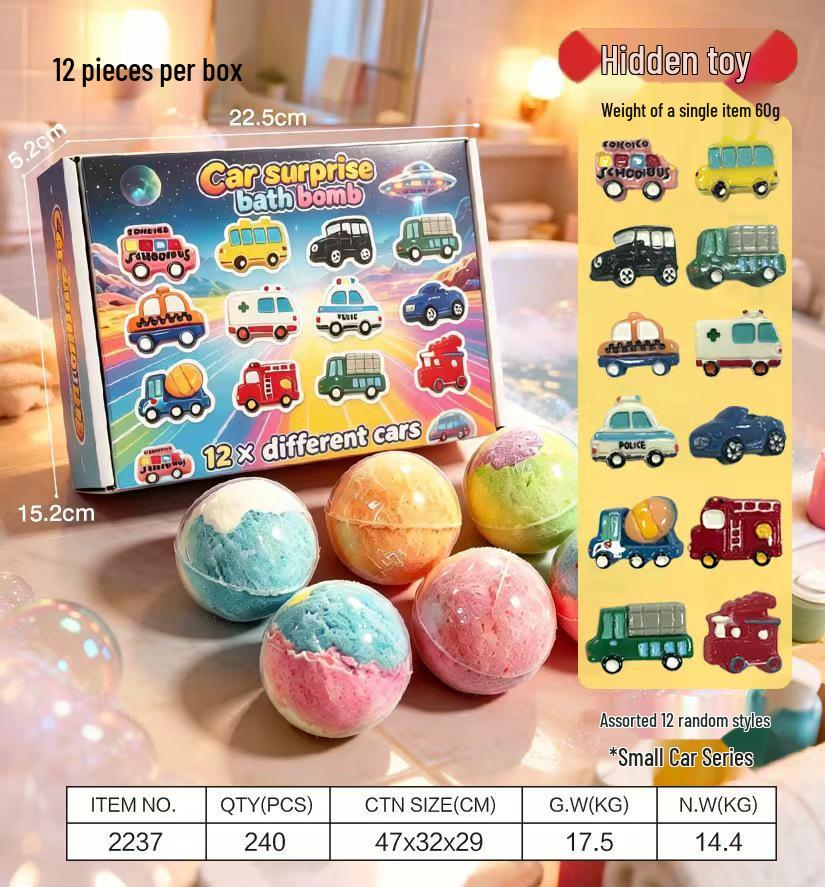 Cartoon Animal Bath Bomb Set: Fragrant Exploding Salt Balls for Kids - Bath Toy & Gift Box