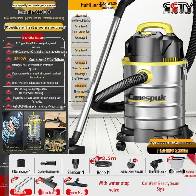 Hochleistungs-Nass-/Trockensauger für den Heim-, Hotel-, Auto- und Industriegebrauch