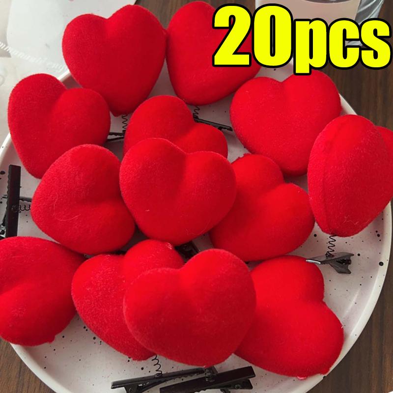 5-50pcs 3D Peach Heart Spring Hairclips for Students 2026 Valentine's Day Love Hair Hoop Children's Cute Hair Clip Headpiece
