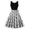 Summer New Retro Vest Collar Sleeveless Black Spelling Print Pendulum Jumpsuit