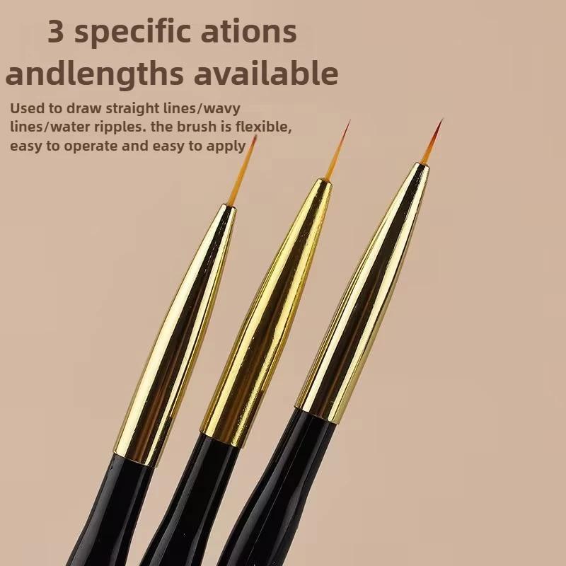 French Stripe Nail Art Liner Brush Set UV Gel Tips Ultra-thin Line Drawing Pen Dual End  Painting Brushes Manicure Tools