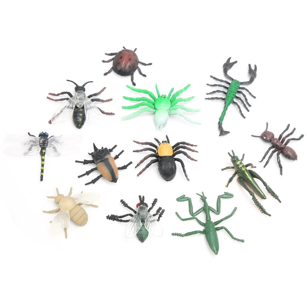 12pcs Assorted Lifelike Bugs Model Children Educational Simulation Insect Model ToyS