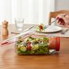 Leak-Proof Salad Pod with Side Opening Lid Plastic Salad Container for Picnic Home Office Portable Breakfast Fruits Storage Jar
