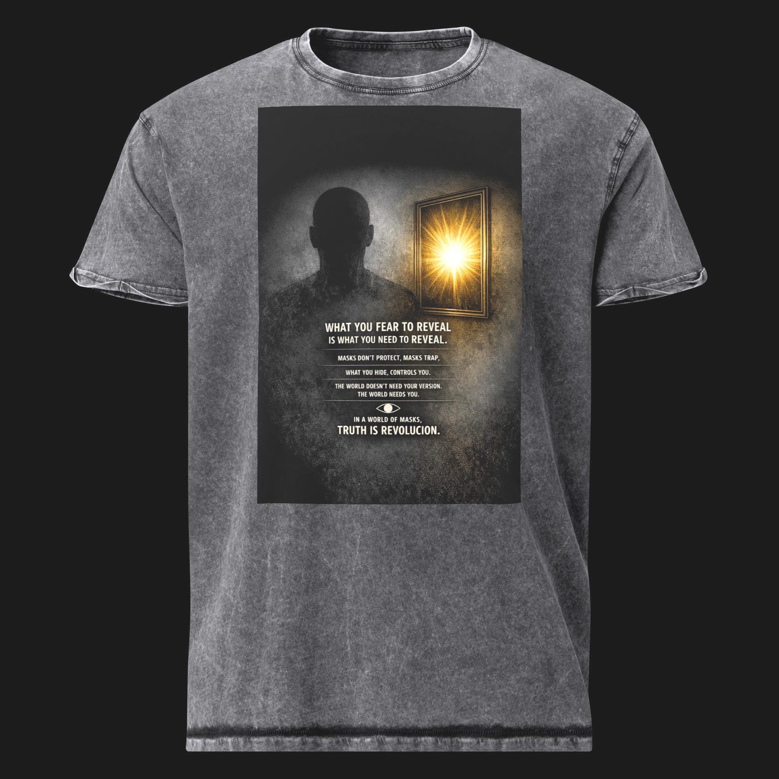 Denim T-Shirt - The Revealing - Raw Human TRUTH SEAL 3XL