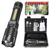 High Power LED Flashlights with Display Screen Portable Rechargeable Zoom Tactical Torch Lamp with Emergency Side Lights Lantern