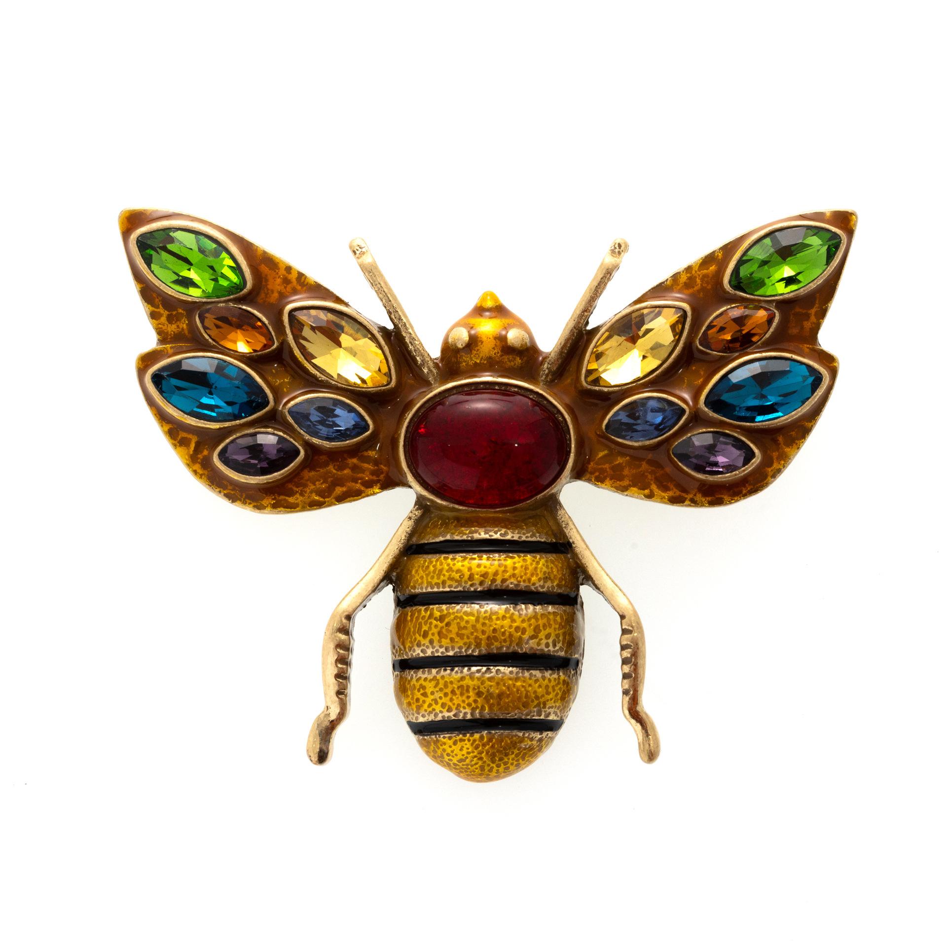 

Vintage Yellow Bee Brooch With Diamonds Vintage Copper Alloy Gemstone Insect Enamel Women S Clothing With Pin