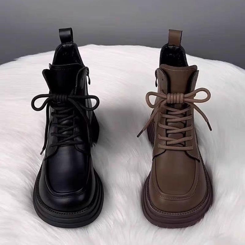 Shandisha Martin Boots Women's Winter New Thick-soled Black Skinny Short Boots Flat-soled Versatile Cotton Boots