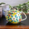 Waza No Kura: Stylish Kutani Ware Teapot with Floral Pattern and Tea Strainer. A Premium Ceramic Brand from Japan. A Great Birthday Gift.