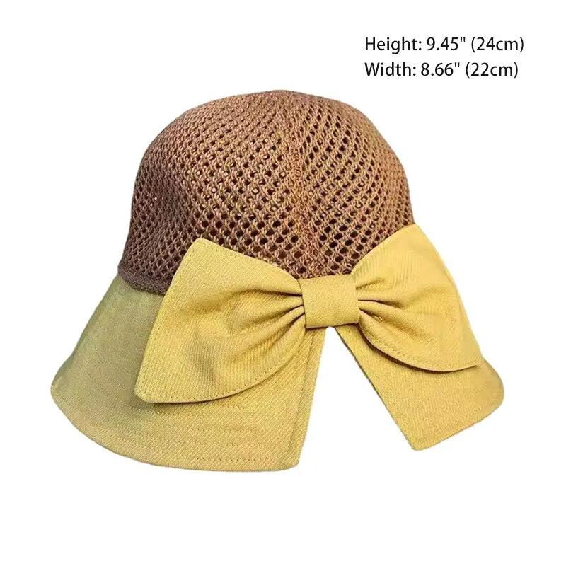 New Sunscreen Hat In Spring And Summer Children's Fashion Bucket Hat Folding Bow Sun Hat Sunscreen Hat