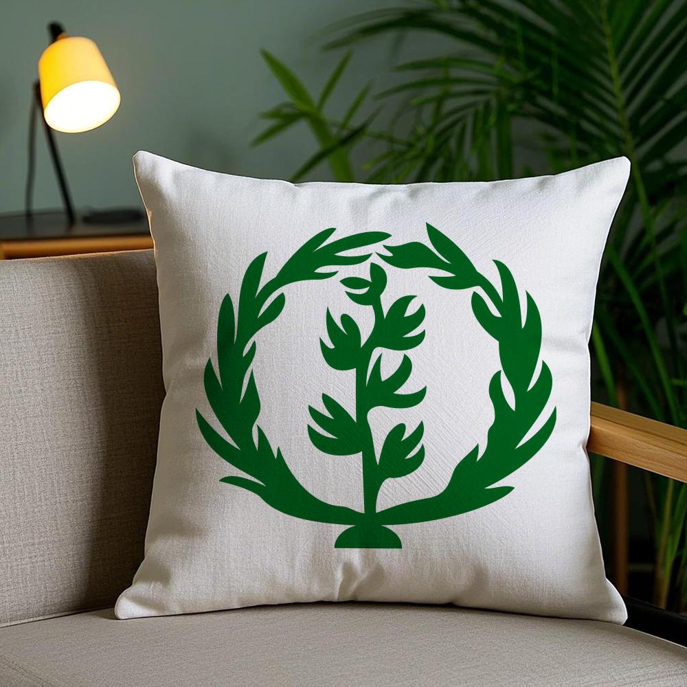 Historical Flag Of Eritrea Cushion Cover Plush Fabric Soft Double-Sided Printed Invisible Zipper Sofa Pillow Case Home Decor