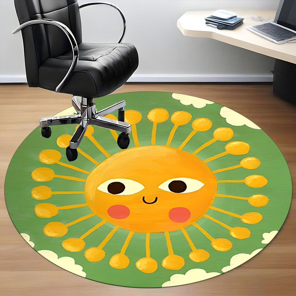 1pc Sunflower Chair Carpet for Office, Non-slip, Soft and Durable Office Rug, Perfect for Office Yy260127132