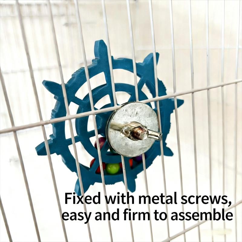 Birds Steering Wheel Engaging Birds Plaything Colorful Rotating Bead Wheel To Keep Birds Active And Happy