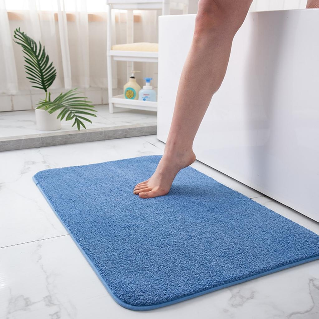 Coral Fleece Emboss Bathroom Cashmere Thickening Mat Bath Non-slip Carpets In Wash Basin Bathtub Side Floor Rug Shower Room Doormat Memory Foam 3D Pad