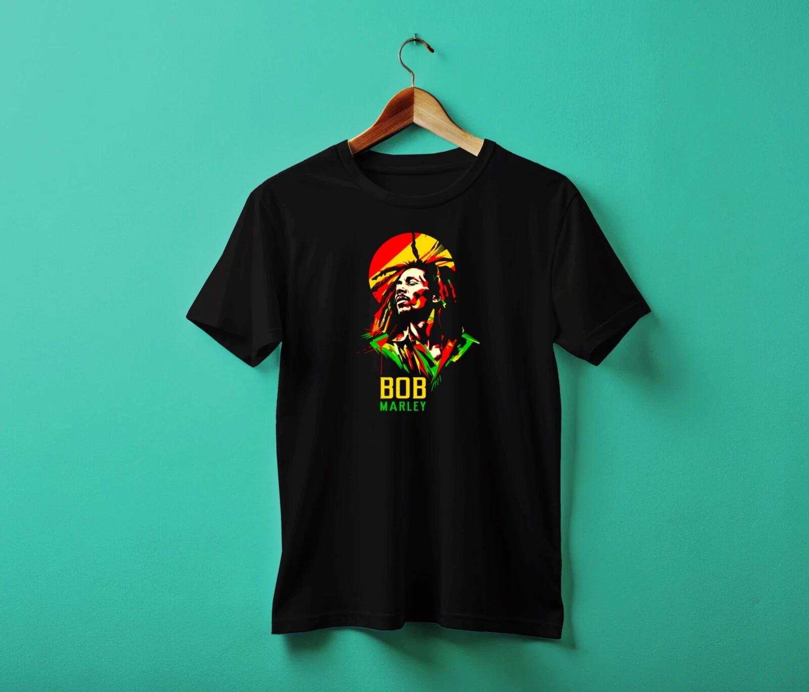 Men s and Women s T-shirts Bob Marley Custom t-shirt BLACK XXXXL