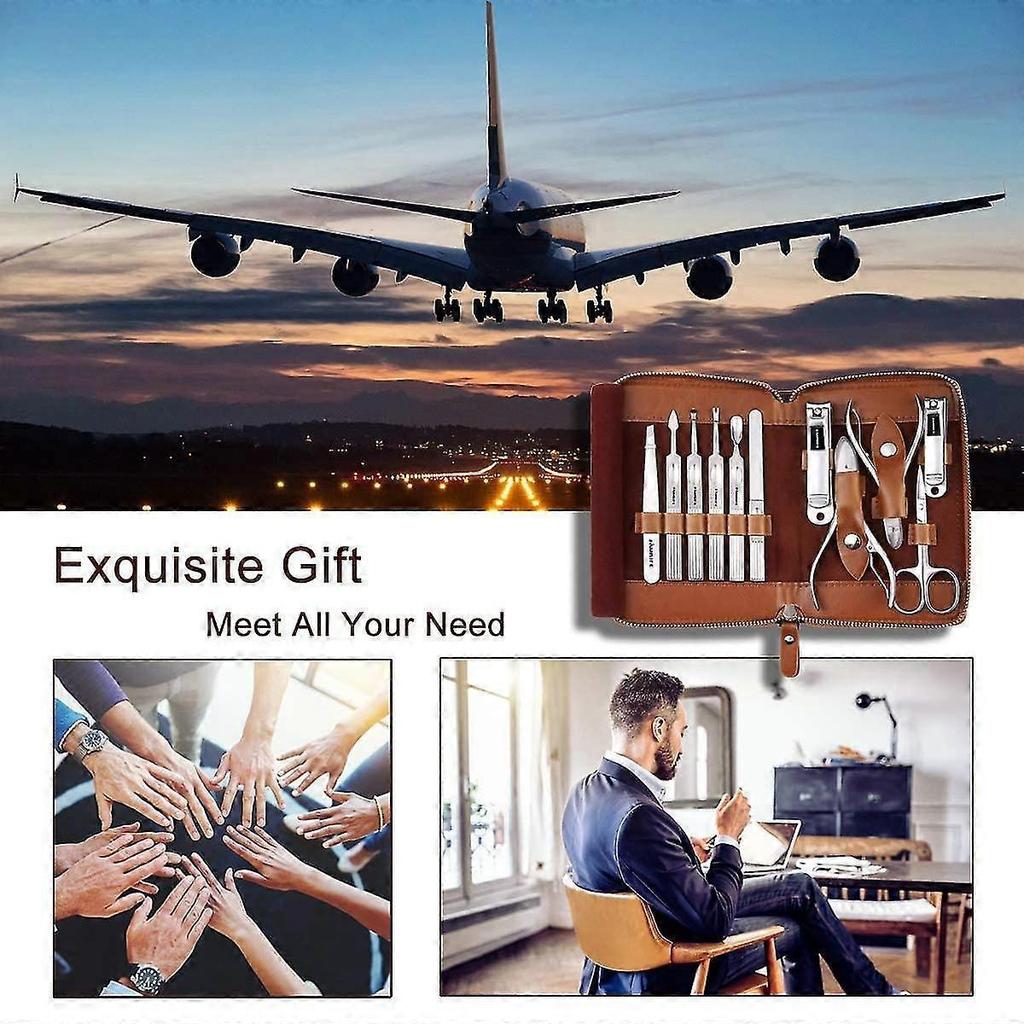 Manicure Set,  Professional Manicure Kit Nail Clippers Set 11 In 1 Stainless Steel Pedicure Tools Ki