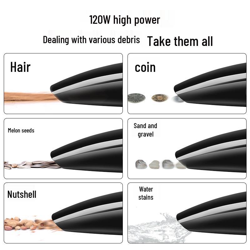 120W High Power Car Vacuum Cleaner, Wet & Dry, Strong Suction, HEPA Filter