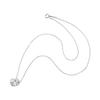 White Clover Pochacco Sanrio Characters Dancing Stone Necklace Pendant Open Heart Silver Color 925 Cubic Zirconia SAPOC-N005RD