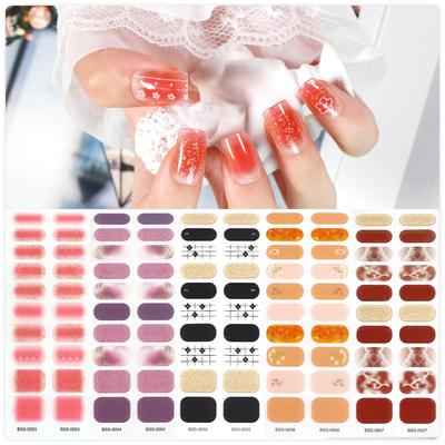 New 20 Finger Gel Nail Stickers 3d Semi-cured Nail Stickers