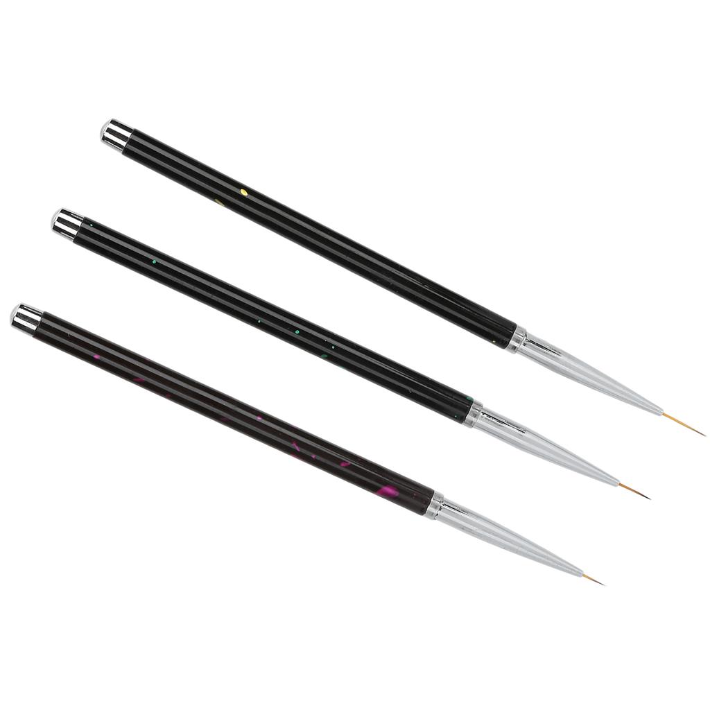 3pcs Nail Art Liner Brushes Home Salon Portable Nail Painting Drawing Design Brush Set