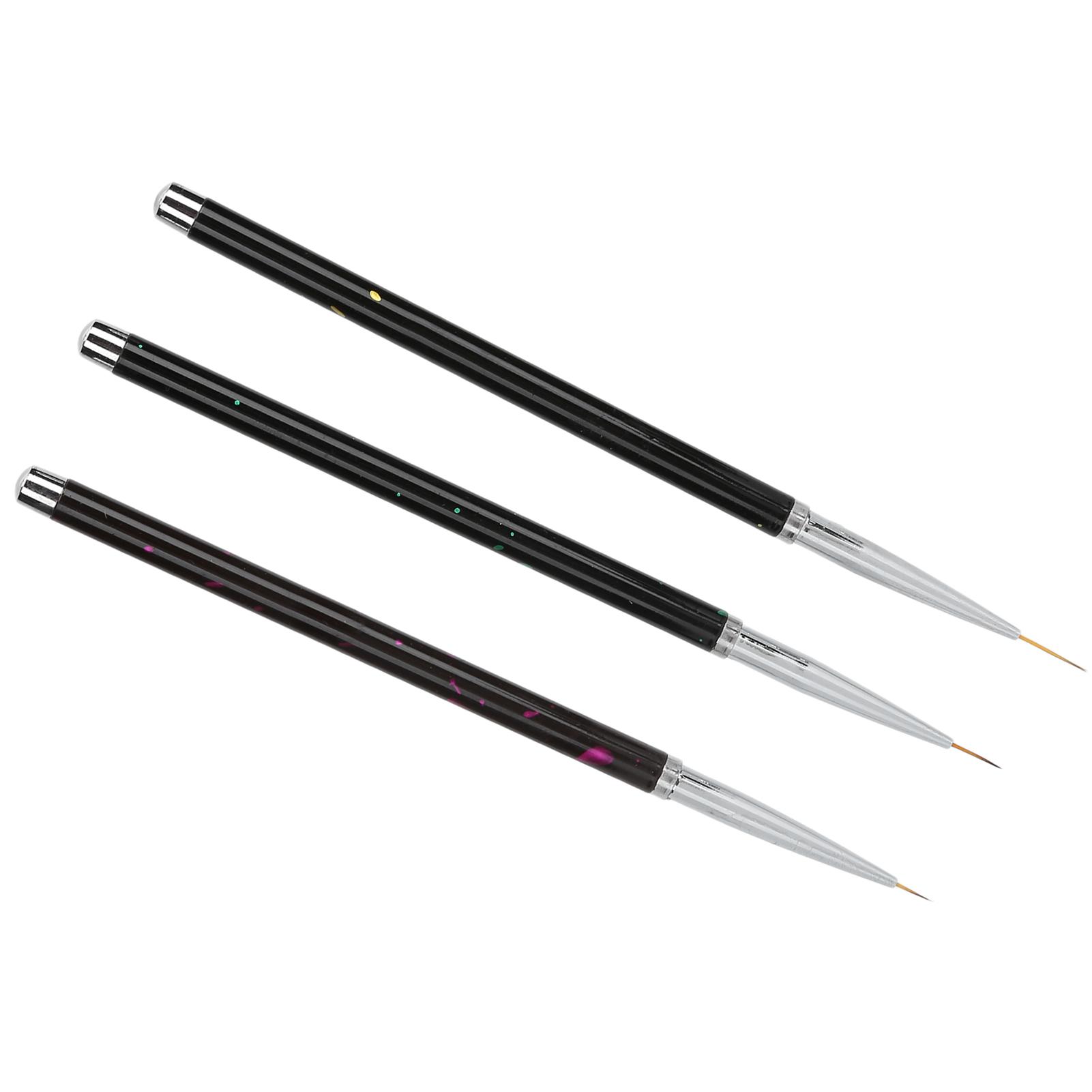 

3pcs Nail Art Liner Brushes Home Salon Portable Nail Painting Drawing Design Brush Set