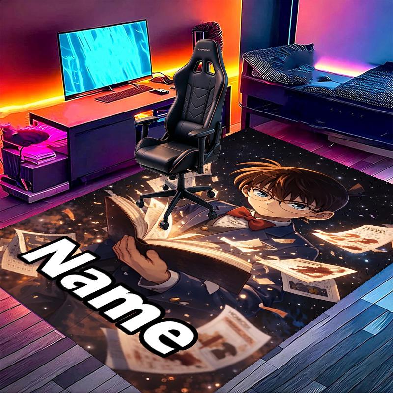 Benutzerdefinierter Name Personalisierter Detective Conan Druck Teppich, Vielseitiger Heimdekor Teppich, für Spielzimmer, Wohnung, Balkon, Eingangsbereich, Flur Geschenk