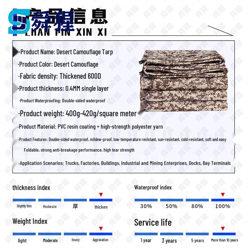 Shunxing Desert Camouflage Outdoor Waterproof Tarp