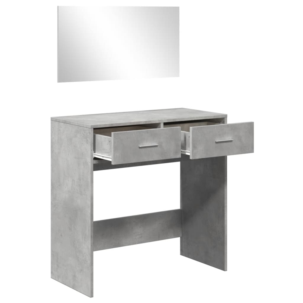 Makeup Table with Mirror Concrete Grey 80 x 39 x 80 cm