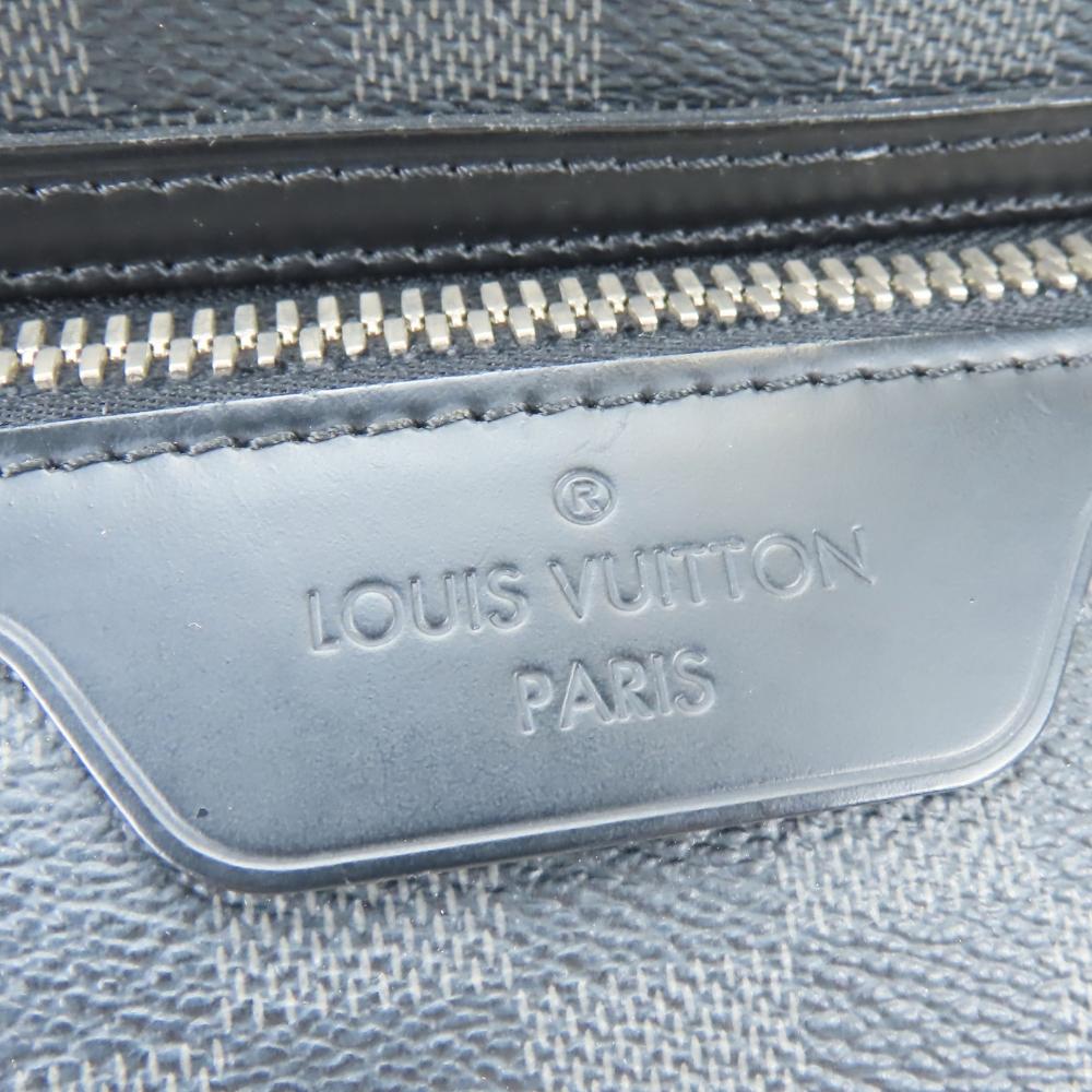 Used LOUIS VUITTON Shoulder Bag Hunter N41656 Damier Grafitte/leather black gray Messenger