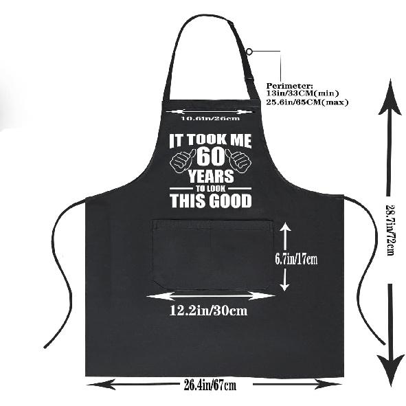 60th birthday gifts for women Men, Funny Chef Aprons with Pockets for 60 year old birthday gift