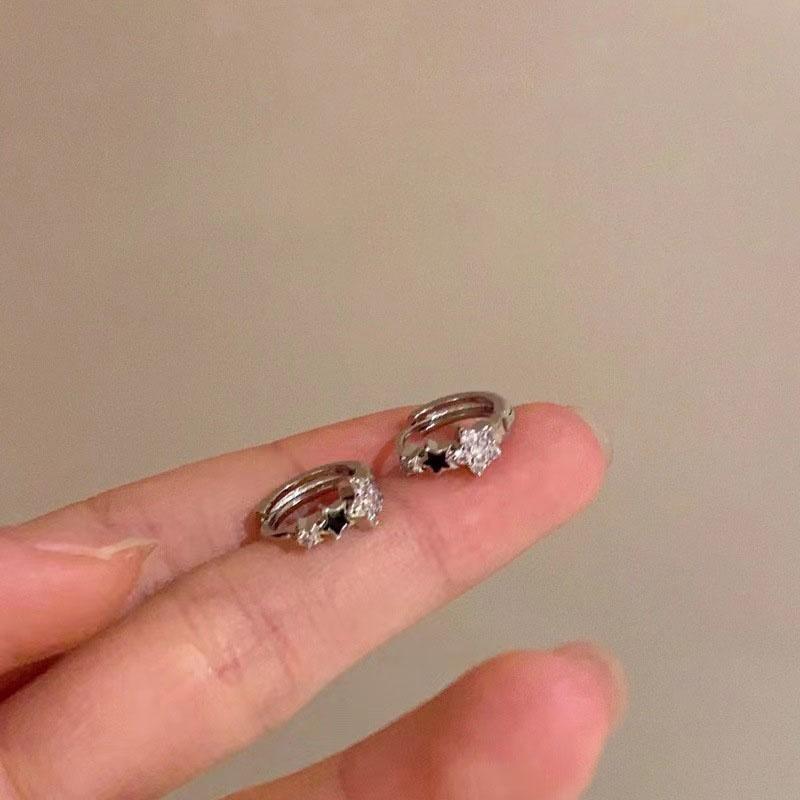 Neue Trendige Süße Blaue Stern Creolen Ohrringe für Damen Mädchen Einfache Mode Vintage Ohrringe Ästhetischer Zirkon Y2K Geschenke