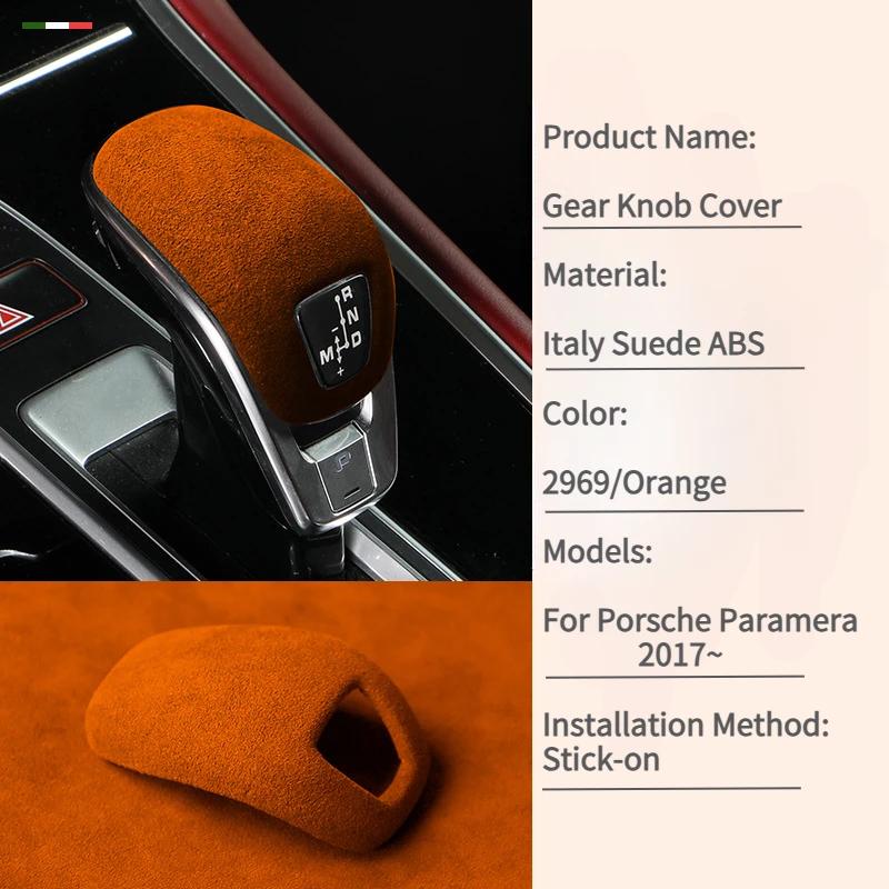 Housse en Daim pour Console Centrale Porsche Panamera 971 Cache Levier de Vitesse Autocollant de Garniture Accessoires de Modification d'Intérieur de Voiture