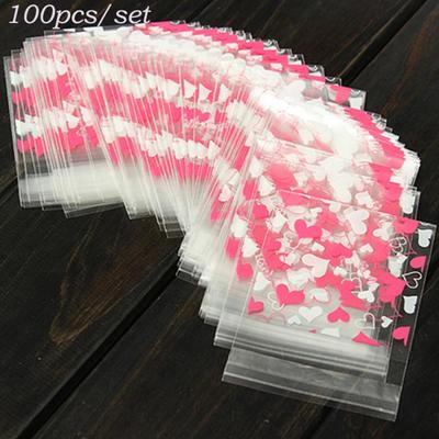 100PCS Gift Mini Plastic Cookies Opp Candy Package Self Adhesive Wrapping Bag